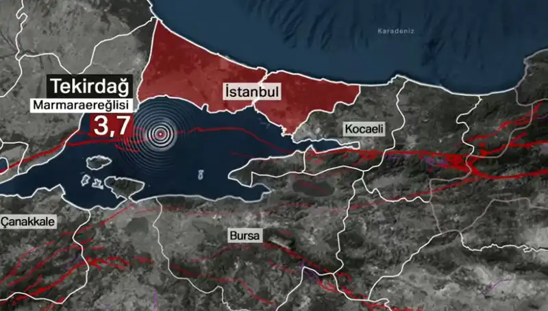 Marmara Denizi'nde Beklenmedik Şiddette Deprem: 3,7 Büyüklüğünde Sarsıntı